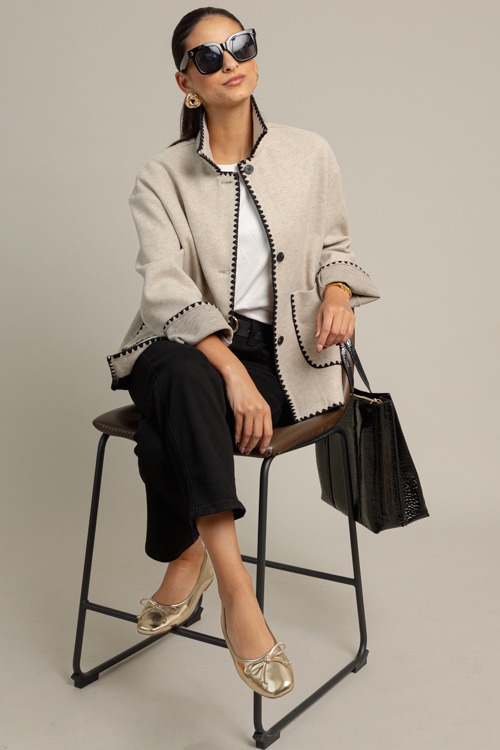 Contrast Stitch Trim Jacket, Taupe - 1014-290.jpg