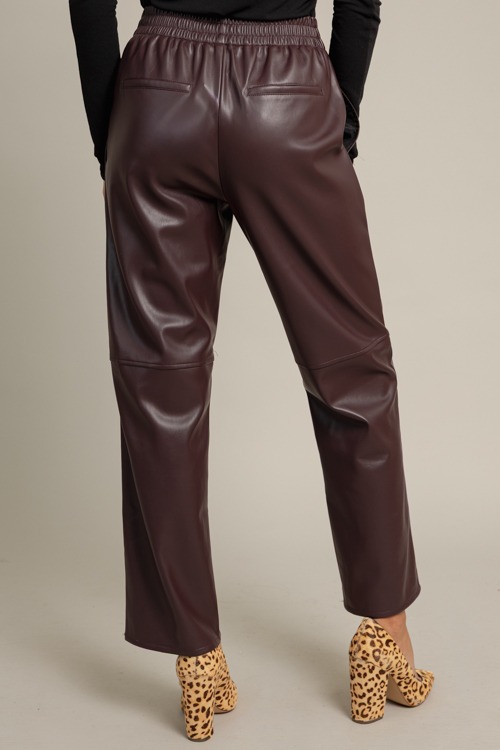 Pull-On Leather Pants, Maroon - 1014-332.jpg