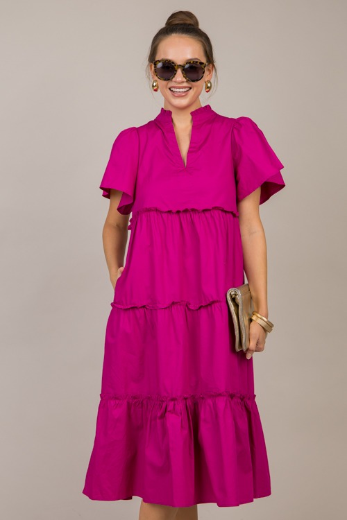 Noelle Split Neck Midi, Magenta - 1014-63h.jpg