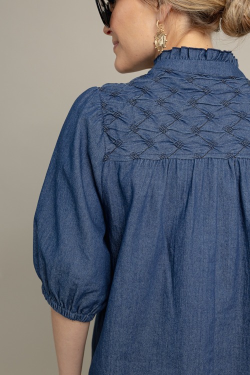 Textured Yoke Top, Denim - 1015-123h.jpg