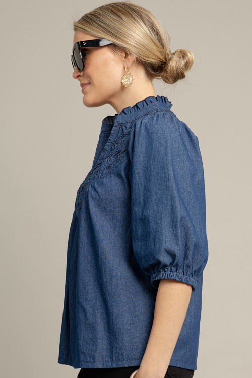 Textured Yoke Top, Denim - 1015-129.jpg