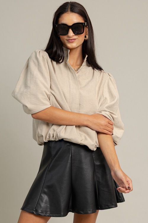 Bubble Hem Button Jacket, Taupe - 1015-131h.jpg