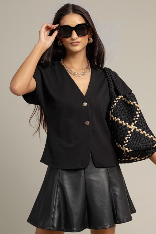 V-Neck Dolman Button Top, Black - 1015-142h.jpg