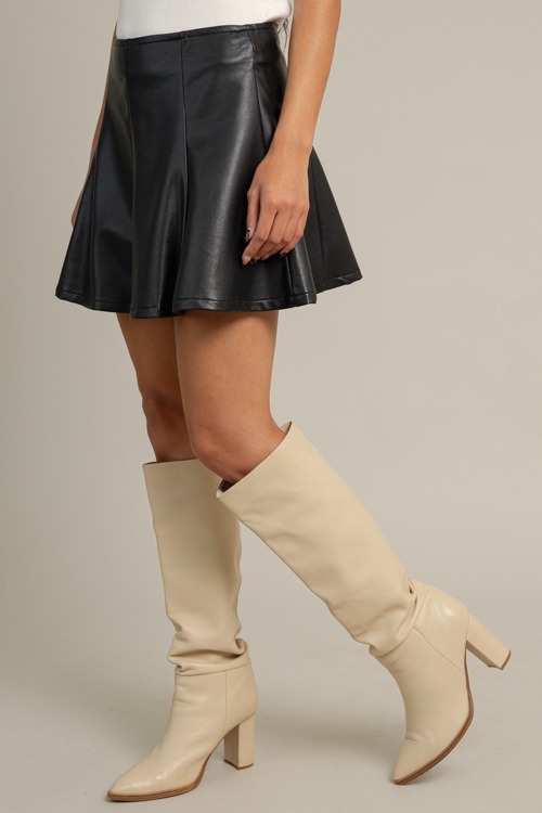 Leather Flare Mini Skirt, Black - 1015-152.jpg