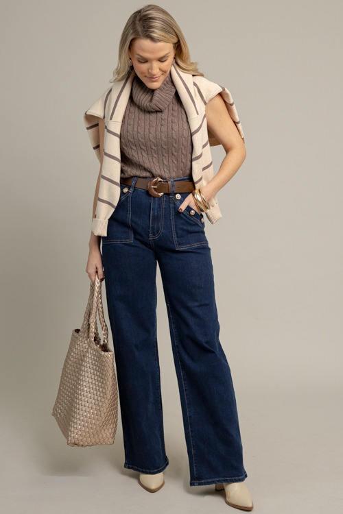 Kendra Cable Sweater, Brown