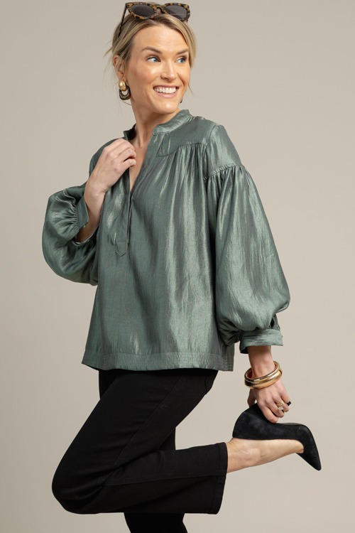 Metallic Balloon Sleeve Top, Gr - 1015-32.jpg
