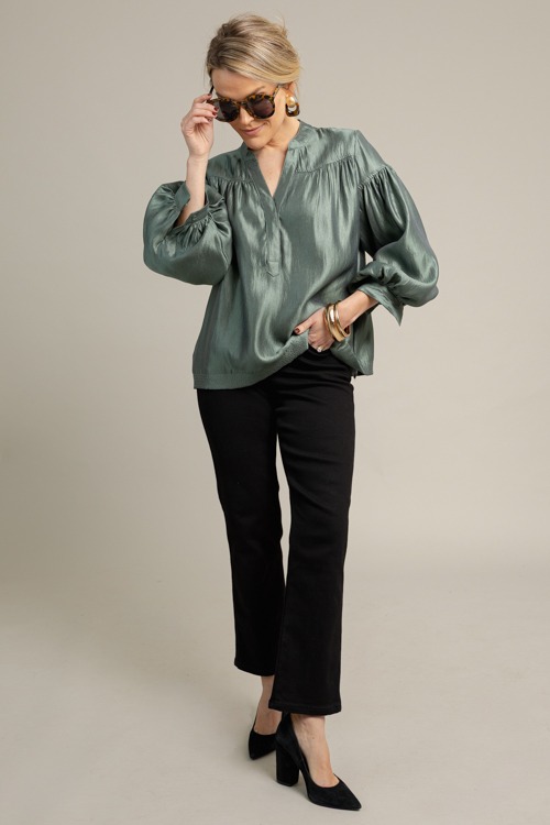 Metallic Balloon Sleeve Top, Gr - 1015-33h.jpg