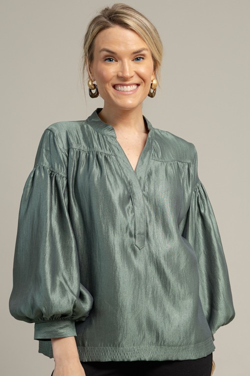 Metallic Balloon Sleeve Top, Gr - 1015-34.jpg