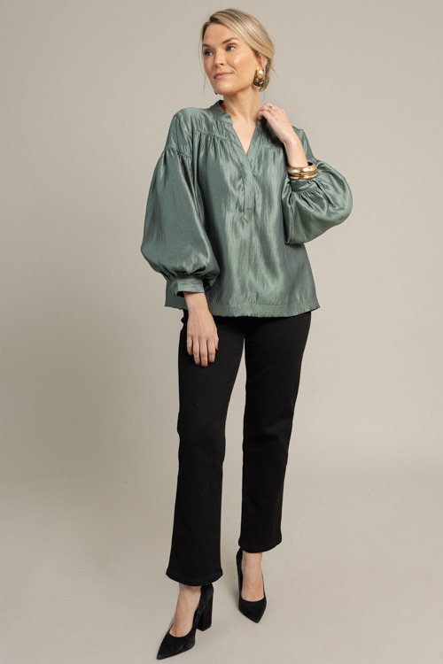 Metallic Balloon Sleeve Top, Gr - 1015-35.jpg