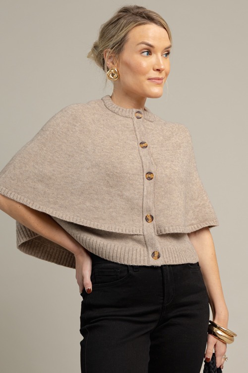 Button Up Cape Sweater, Taupe - 1015-40h.jpg