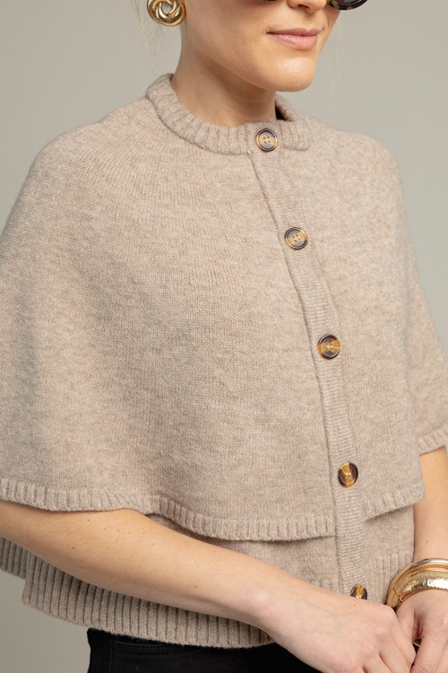 Button Up Cape Sweater, Taupe - 1015-44.jpg