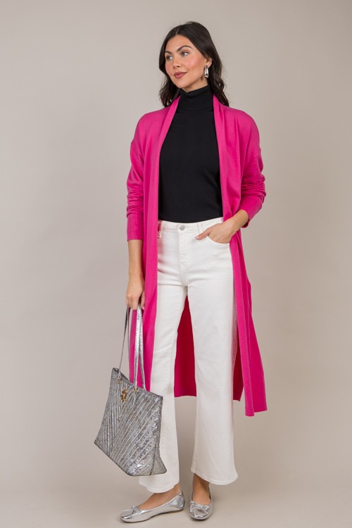 Side Pocket Long Cardi, Fuchsia - 1015-52p.jpg