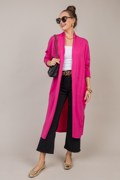 Side Pocket Long Cardi, Fuchsia - 1015-53h.jpg