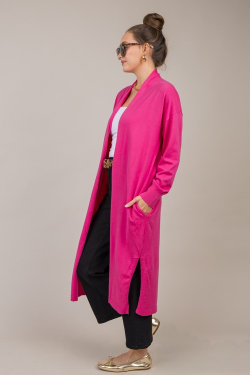 Side Pocket Long Cardi, Fuchsia - 1015-55.jpg