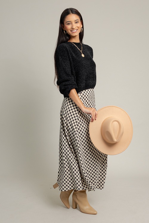 Classic Gingham Maxi Skirt, Black - 1016-105.jpg