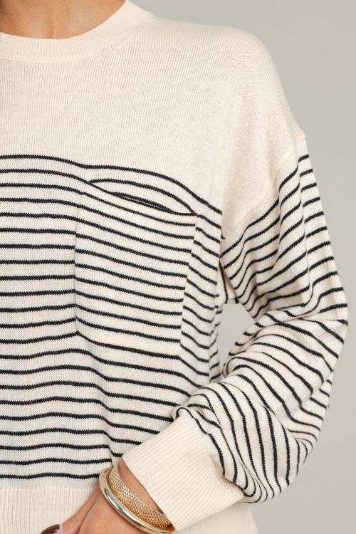 Striped Pocket Sweater, Cream/Black - 1016-125.jpg
