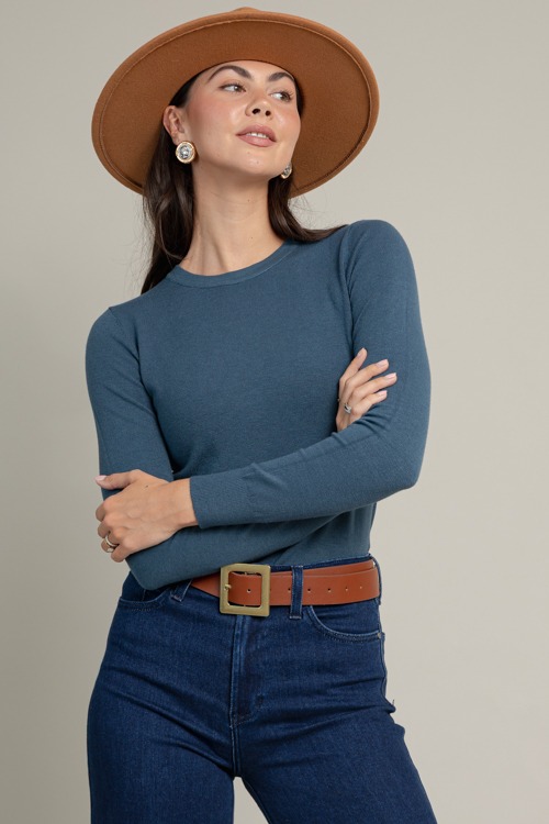 Perfect Basic Sweater, Teal