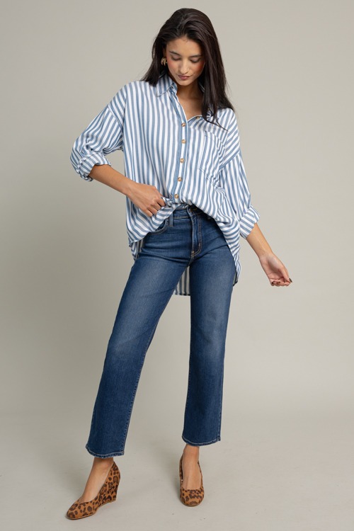 Casual Stripe Button Down, Blue - 1016-34.jpg