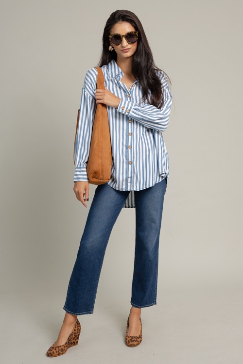 Casual Stripe Button Down, Blue - 1016-35.jpg