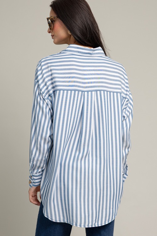 Casual Stripe Button Down, Blue - 1016-37.jpg