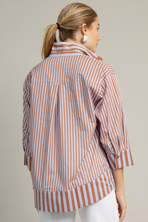 Pearl Button Stripe Top, Brown - 1016-41.jpg