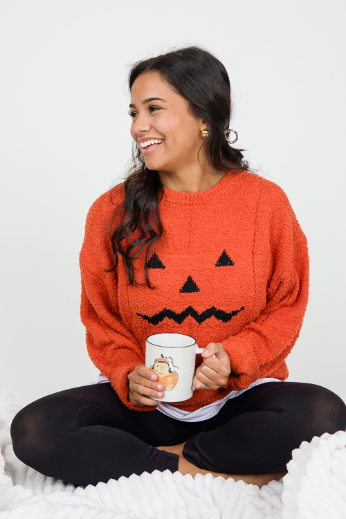 Halloween Fuzzy Sweater, Pumpkin