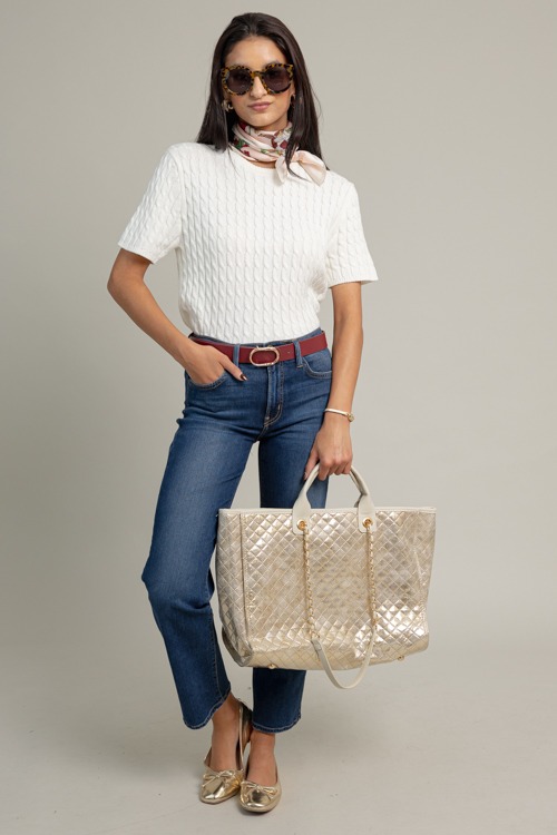 Erin Cable Sweater, Whip Cream