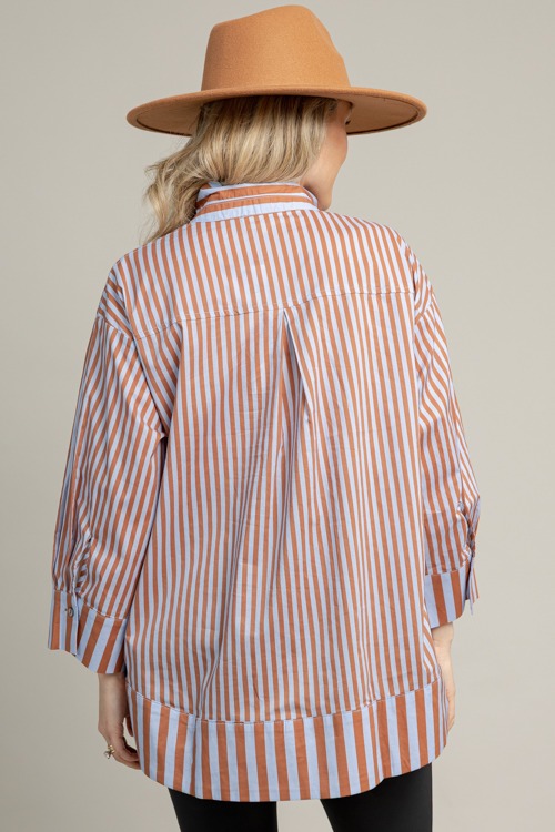 Pearl Button Stripe Top, Brown - 1016-58.jpg