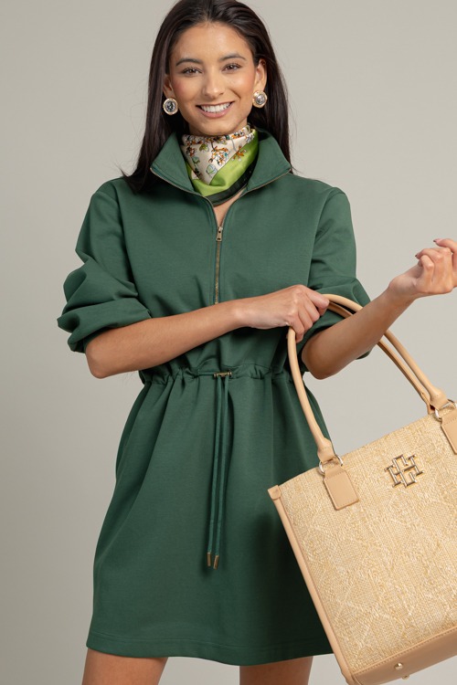 Jules Draw Waist Dress, Forest