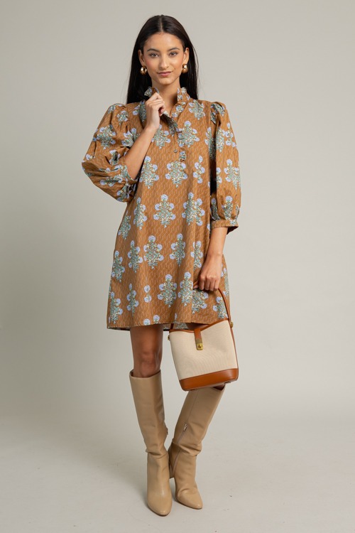 Vida Blooms Dress, Camel