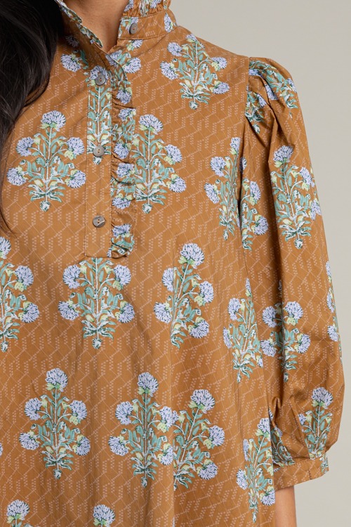 Vida Blooms Dress, Camel - 1016-85h.jpg