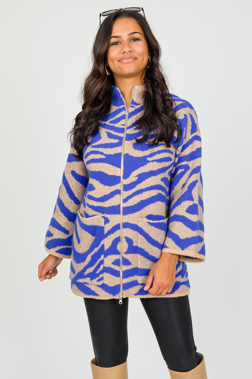 Liberbarkce Dog Jacket in Blue Animal Print by Active Creatures
