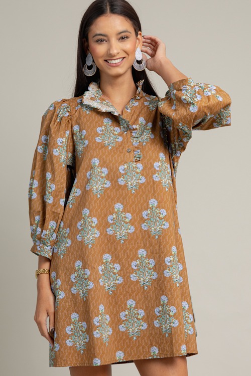 Vida Blooms Dress, Camel - 1016-90.jpg