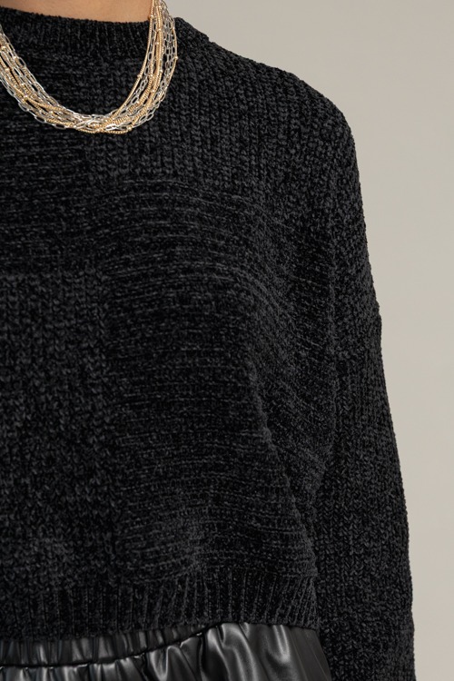 Boxy Chenille Sweater, Black - 1016-92h.jpg
