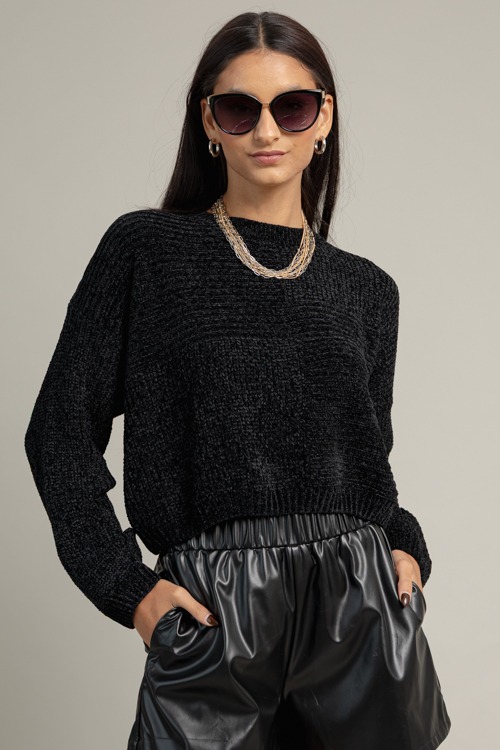 Boxy Chenille Sweater, Black - 1016-95.jpg