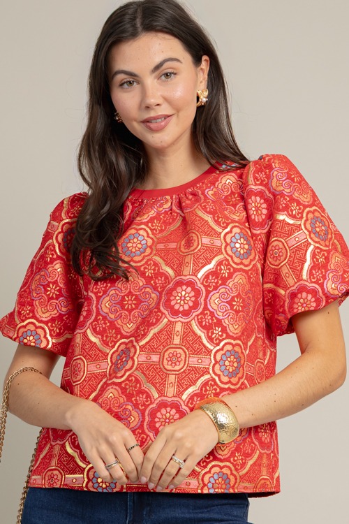 Medallion Jacquard Top, Red - 1017-10.jpg