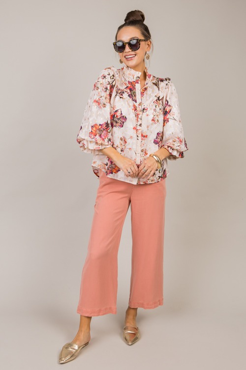 Foiled Floral Button Blouse, Cr - 1017-105.jpg