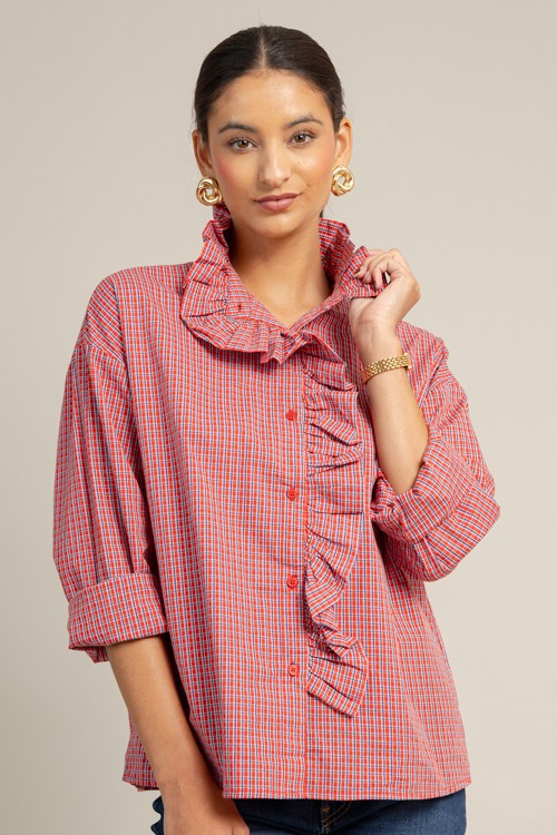 Preppy Plaid Ruffle Top, Red - 1017-109.jpg