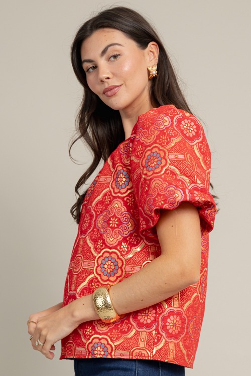 Medallion Jacquard Top, Red - 1017-11.jpg