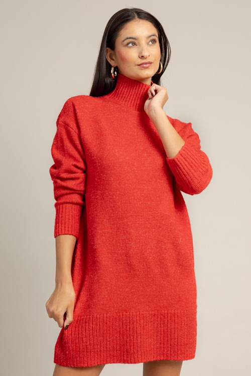 Kayla Sweater Dress, Red
