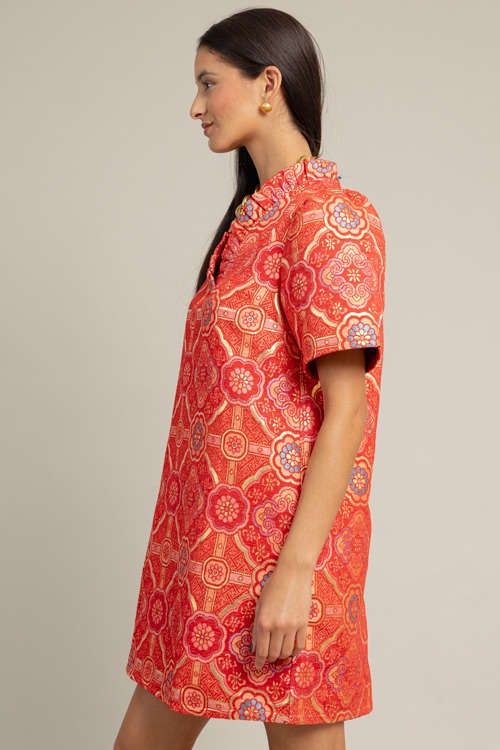 Medallion Jacquard Dress, Red - 1017-17.jpg