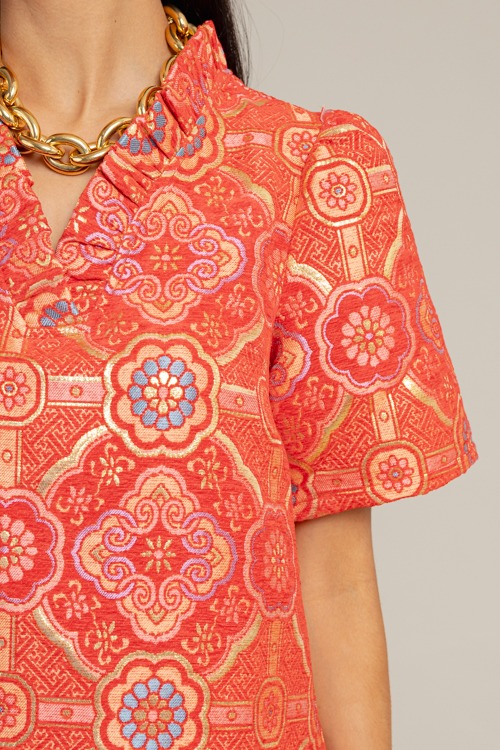 Medallion Jacquard Dress, Red - 1017-19.jpg
