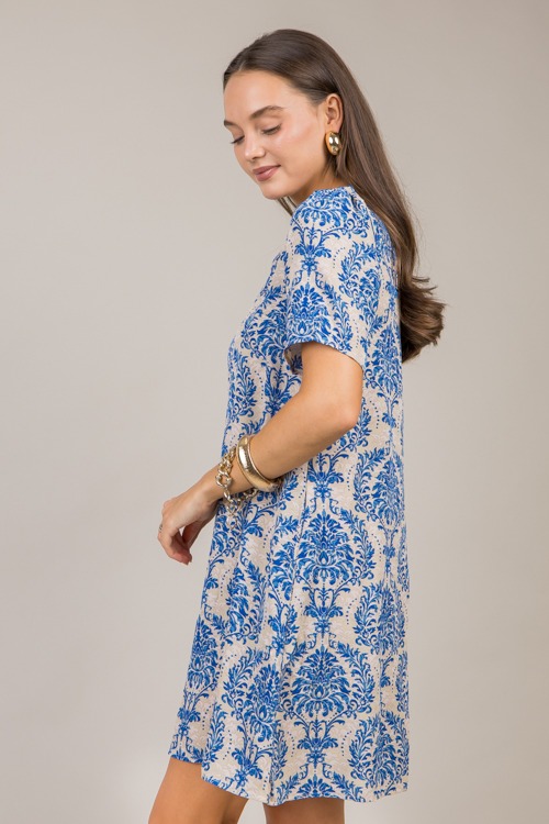 Simona Printed Dress, Blue - 1017-45.jpg