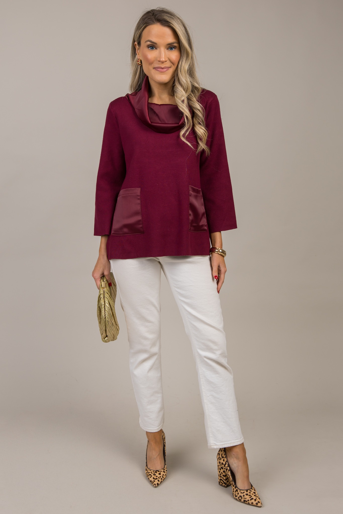 Satin Contrast Sweater, Burgund - 1017-6.jpg