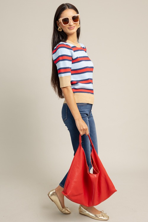 Kathleen SS Stripe Sweater, Blue