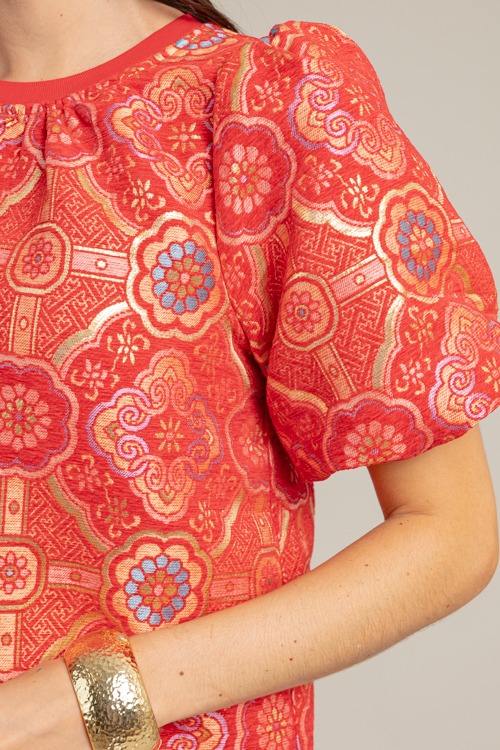 Medallion Jacquard Top, Red - 1017-8h.jpg