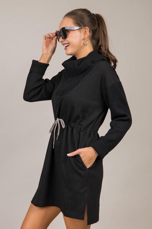 Draw Waist Cowl Knit Dress, Blk - 1017-97p.jpg