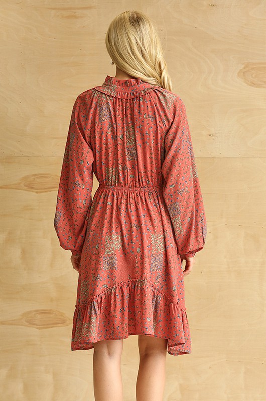 Terracotta Floral Dress