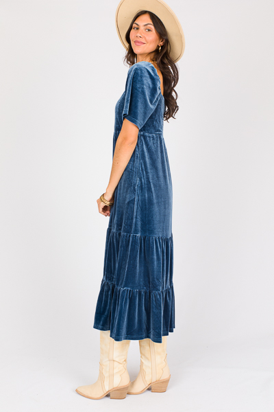 Velvet Tiered Maxi, Teal