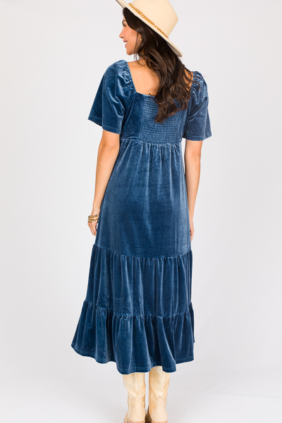 Velvet Tiered Maxi, Teal